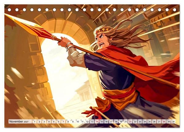 Produktbild: David gegen Goliath &ndash; Mut besiegt St&auml;rke (Tischkalender 2027 DIN A5 quer), CALVENDO Monatskalender