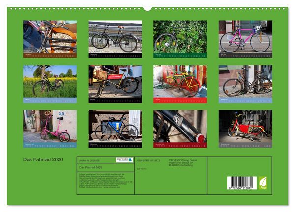 Produktbild: Das Fahrrad 2026 (hochwertiger Premium Wandkalender 2026 DIN A2 quer), Kunstdruck in Hochglanz