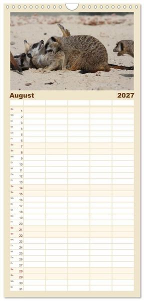 Produktbild: Familienplaner 2027 - Erdm&auml;nnchen mit 5 Spalten (Wandkalender, 21 x 45 cm) CALVENDO