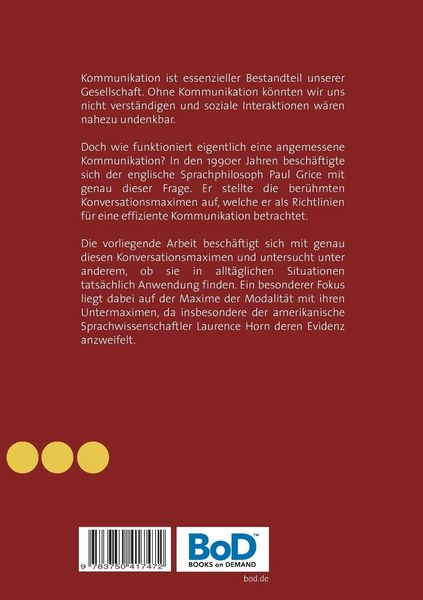 Produktbild: Die Maxime der Modalit&auml;t nach Grice
