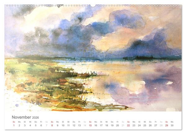 Produktbild: Faszination Aquarell - Eckard Funck (hochwertiger Premium Wandkalender 2026 DIN A2 quer), Kunstdruck in Hochglanz