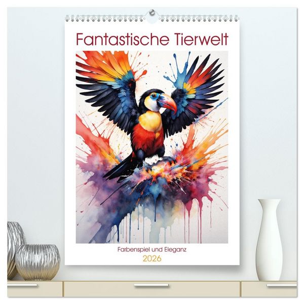 Produktbild: Fantastische Tierwelt: Farbenspiel und Eleganz (hochwertiger Premium Wandkalender 2026 DIN A2 hoch), Kunstdruck in Hochglanz