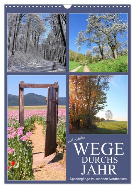 Produktbild: Wege durchs Jahr - Spazierg&auml;nge im sch&ouml;nen Nordhessen (Wandkalender 2026 DIN A3 hoch), CALVENDO Monatskalender