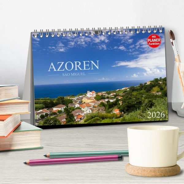 Produktbild: Azoren - S&atilde;o Miguel (Tischkalender 2026 DIN A5 quer), CALVENDO Monatskalender