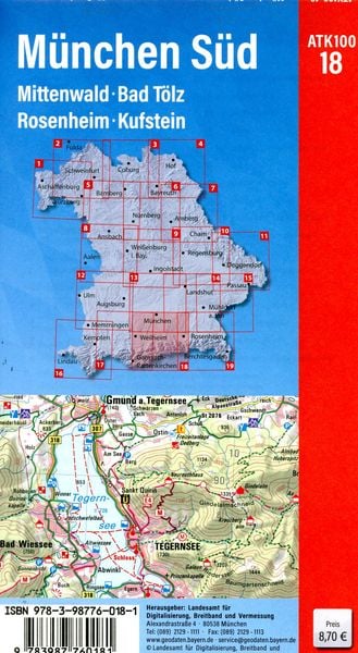 Produktbild: ATK100-18 M&uuml;nchen S&uuml;d (Amtliche Topographische Karte 1:100000)