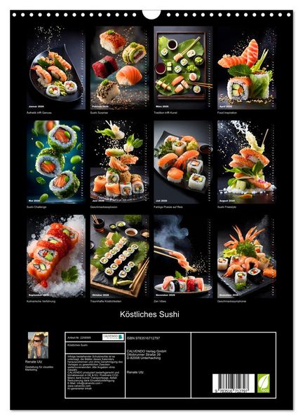 Produktbild: K&ouml;stliches Sushi (Wandkalender 2026 DIN A3 hoch), CALVENDO Monatskalender