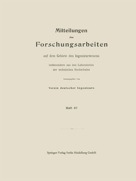 Produktbild: Mitttelungen &uuml;ber Forschungsarbeiten auf dem Gebiete des Ingenieurwesens
