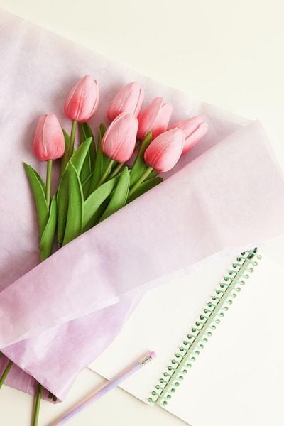 Produktbild: Tulpenstrau&szlig; Pink mit 7 Bl&uuml;ten 33,5cm