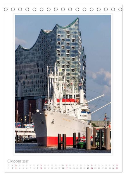 Produktbild: Hamburg - Impressionen einer Stadt (Tischkalender 2027 DIN A5 hoch), CALVENDO Monatskalender