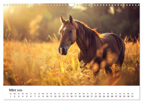 Produktbild: Wilde M&auml;hnen: Ein Jahr mit Pferden (Wandkalender 2026 DIN A3 quer), CALVENDO Monatskalender