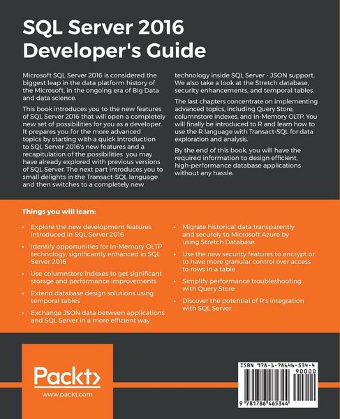 Produktbild: SQL Server 2016 Developer's Guide