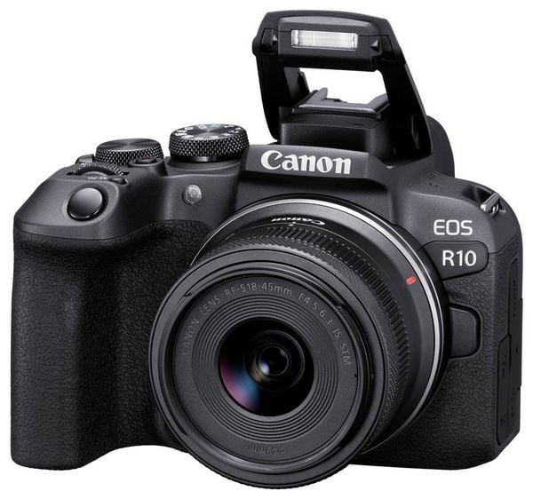 Produktbild: Canon EOS R10 + RF-S 18-45mm F4.5-6.3 IS STM Digitale Spiegelreflexkamera RF-S 18-45 mm 24.2 Megapixel Schwarz 4K-Video, Bildstabilisierung, WiFi
