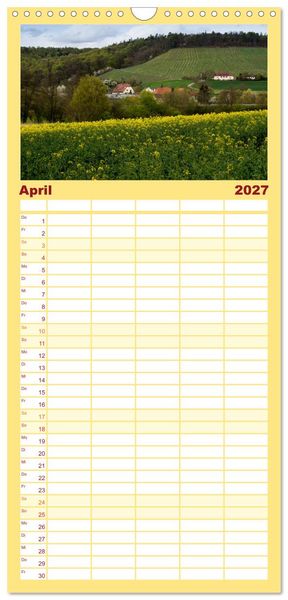 Produktbild: Familienplaner 2027 - Sch&ouml;ner Kraichgau mit 5 Spalten (Wandkalender, 21 x 45 cm) CALVENDO