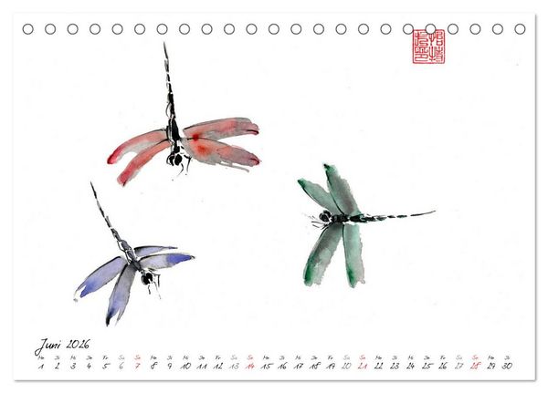 Produktbild: Asiatische Tuschmalerei (Tischkalender 2026 DIN A5 quer), CALVENDO Monatskalender