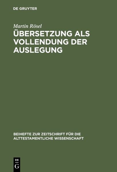 Produktbild: &Uuml;bersetzung als Vollendung der Auslegung