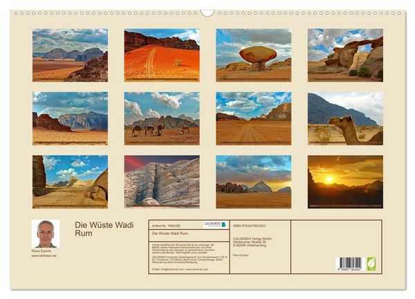 Produktbild: Die W&uuml;ste Wadi Rum (Wandkalender 2026 DIN A2 quer), CALVENDO Monatskalender