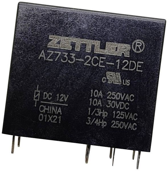 Produktbild: Zettler Electronics AZ733-2CE-6DE Printrelais 6 V/DC 12A 2 Wechsler 1St.