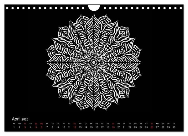 Produktbild: Entspannung und Ruhe durch Mandalas (Wandkalender 2026 DIN A4 quer), CALVENDO Monatskalender
