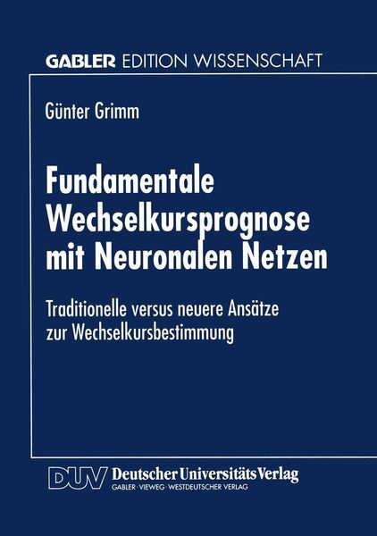Produktbild: Fundamentale Wechselkursprognose mit Neuronalen Netzen