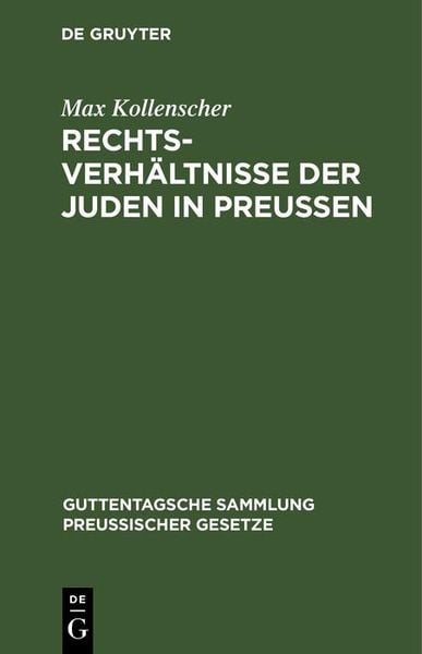 Produktbild: Rechtsverh&auml;ltnisse der Juden in Preu&szlig;en