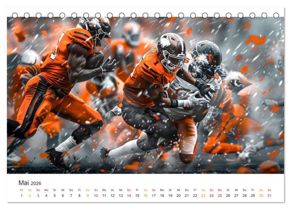 Produktbild: American Football - coole Momente (Tischkalender 2026 DIN A5 quer), CALVENDO Monatskalender