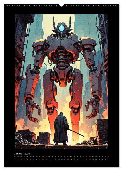 Produktbild: Cybertronic Chaos: Anime-inspirierte KI- Charaktere (Wandkalender 2026 DIN A2 hoch), CALVENDO Monatskalender