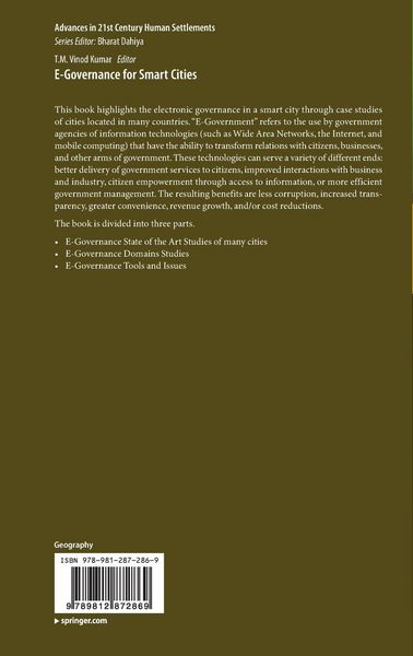 Produktbild: E-Governance for Smart Cities