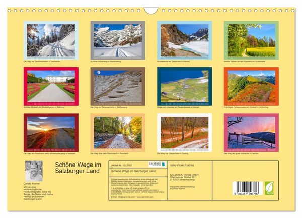 Produktbild: Sch&ouml;ne Wege im Salzburger Land (Wandkalender 2026 DIN A3 quer), CALVENDO Monatskalender