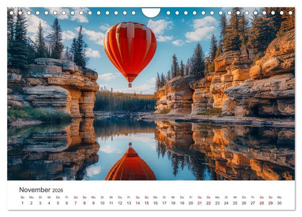 Produktbild: Freiheit im Wind - Mit dem Ballon durchs Jahr (Wandkalender 2026 DIN A4 quer), CALVENDO Monatskalender