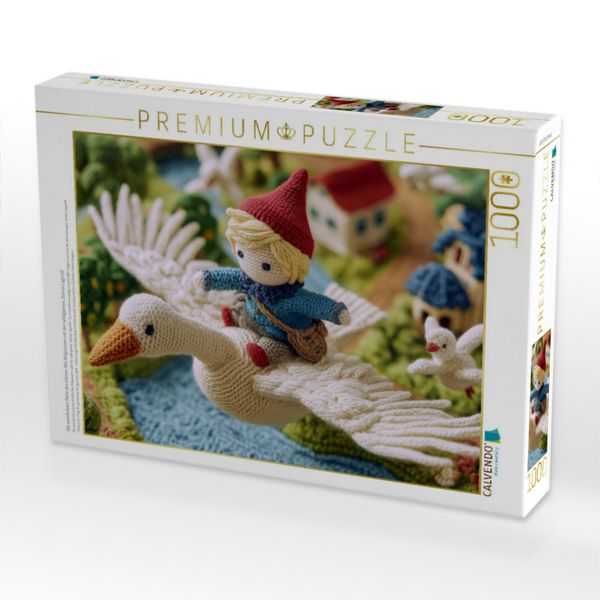 Produktbild: CALVENDO Puzzle Die wunderbare Reise des kleinen Nils Holgersson mit den Wildg&auml;nsen, Selma Lagerl&ouml;f | 1000 Teile Lege-Gr&ouml;&szlig;e 64x48cm Foto-Puzzle f&uuml;r gl&uuml;ckliche Stunden