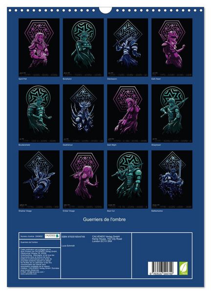 Produktbild: Guerriers de l'ombre (Calendrier mural 2026 DIN A3 horizontal), CALVENDO calendrier mensuel
