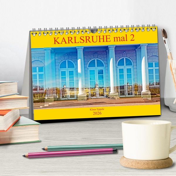 Produktbild: Karlsruhe mal 2 (Tischkalender 2026 DIN A5 quer), CALVENDO Monatskalender