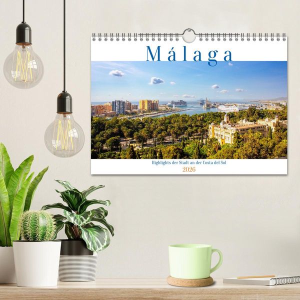 Produktbild: Malaga Highlights der Stadt an der Costa del Sol (Wandkalender 2026 DIN A4 quer), CALVENDO Monatskalender