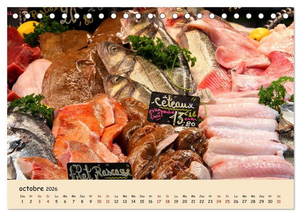 Produktbild: Aux march&eacute;s en France (Calendrier de bureau 2026 DIN A5 vertical), CALVENDO calendrier mensuel