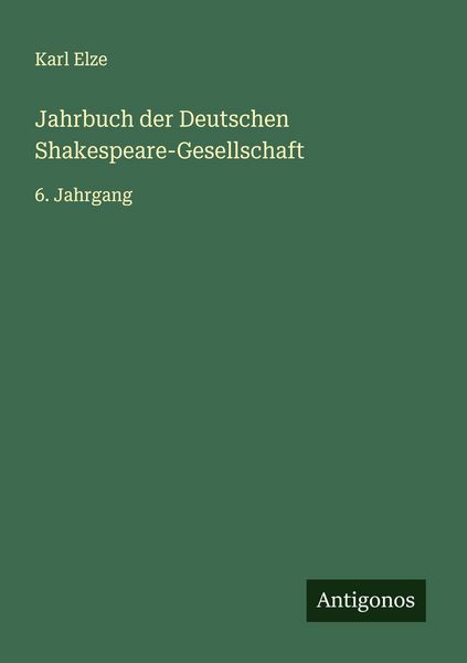 Produktbild: Jahrbuch der Deutschen Shakespeare-Gesellschaft