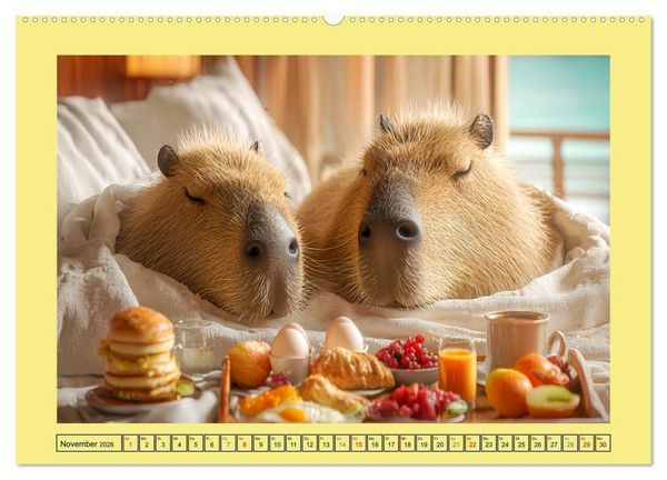 Produktbild: Capybaras on Tour. Wasserschweine als Weltenbummler (hochwertiger Premium Wandkalender 2026 DIN A2 quer), Kunstdruck in Hochglanz