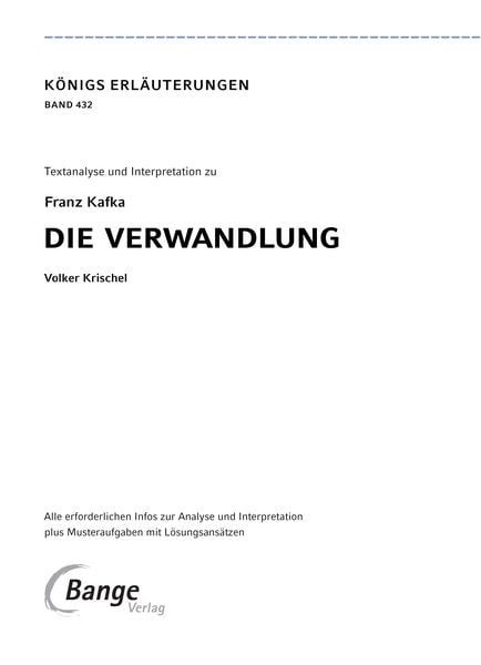 Produktbild: Die Verwandlung von Franz Kafka