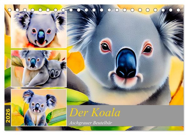 Produktbild: Der Koala 2026. Aschgrauer Beutelb&auml;r (Tischkalender 2026 DIN A5 quer), CALVENDO Monatskalender