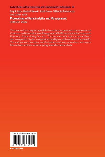 Produktbild: Proceedings of Data Analytics and Management