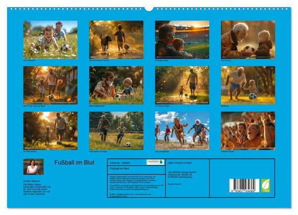 Produktbild: Fu&szlig;ball im Blut (hochwertiger Premium Wandkalender 2026 DIN A2 quer), Kunstdruck in Hochglanz