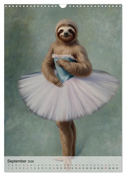 Produktbild: Sloth Art Originals ... eine faultierlangsame Reise durch die Kunstgeschichte (Wandkalender 2026 DIN A3 hoch), CALVENDO Monatskalender