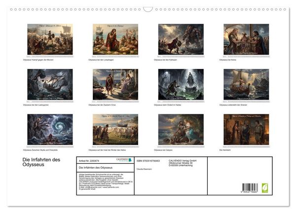Produktbild: Die Irrfahrten des Odysseus (Wandkalender 2027 DIN A2 quer), CALVENDO Monatskalender