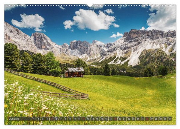 Produktbild: Dolomiten - Traumhafte Berglandschaften (hochwertiger Premium Wandkalender 2026 DIN A2 quer), Kunstdruck in Hochglanz