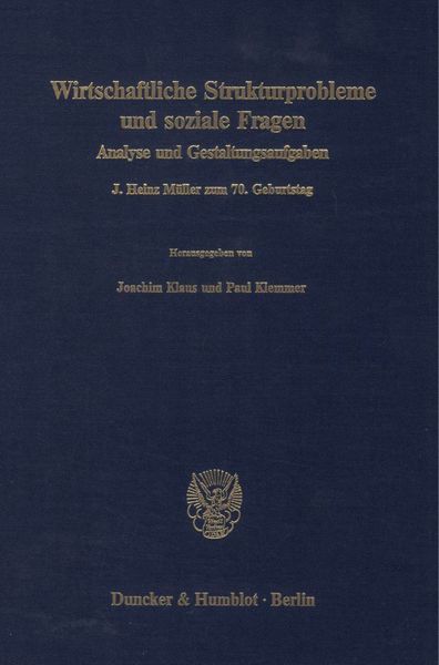 Produktbild: Wirtschaftliche Strukturprobleme und soziale Fragen.