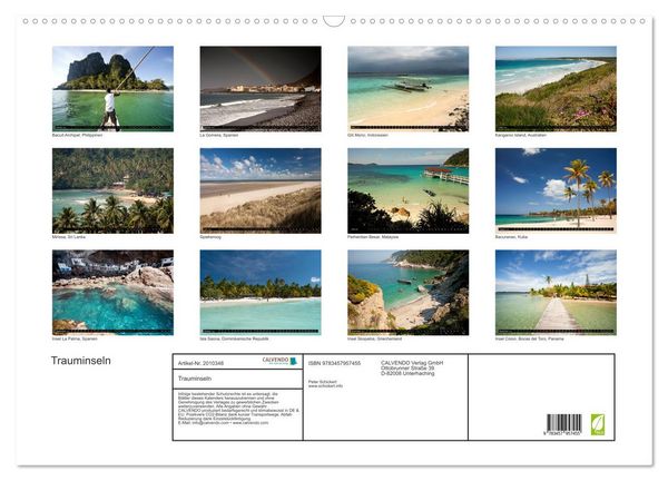 Produktbild: Trauminseln (Wandkalender 2026 DIN A2 quer), CALVENDO Monatskalender