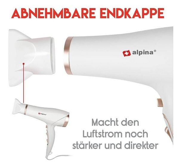 Produktbild: ALPINA Haartrockner, 2300 Watt, Wei&szlig;/Rose-Gold