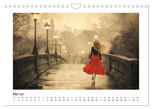 Produktbild: EIN HAUCH ROT (Wandkalender 2027 DIN A4 quer), CALVENDO Monatskalender