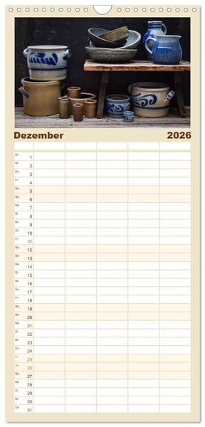 Produktbild: Familienplaner 2026 - K&uuml;chenutensilien mit 5 Spalten (Wandkalender, 21 x 45 cm) CALVENDO