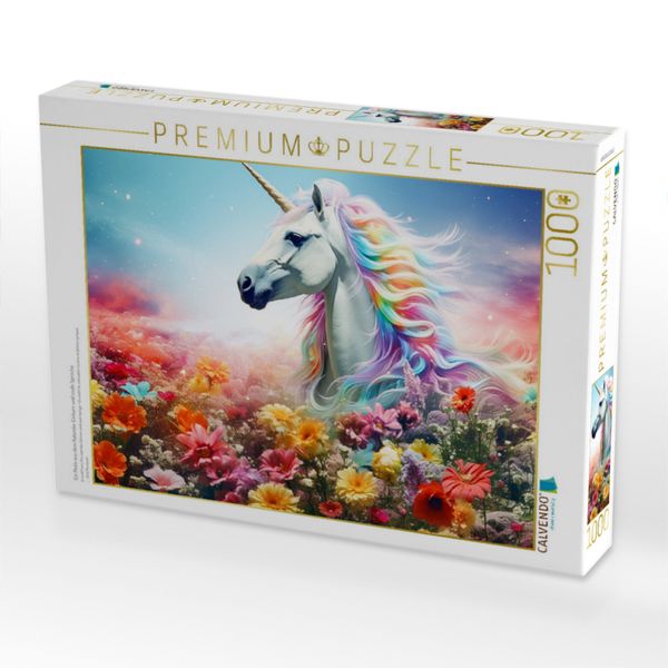 Produktbild: CALVENDO Puzzle Ein Motiv aus dem Kalender Einhorn und coole Spr&uuml;che | 1000 Teile Lege-Gr&ouml;&szlig;e 64x48cm Foto-Puzzle f&uuml;r gl&uuml;ckliche Stunden