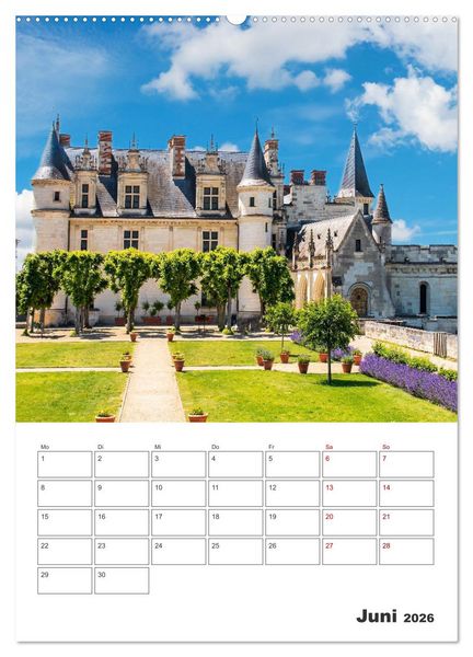 Produktbild: Schl&ouml;sser der Loire - Reiseplaner (Wandkalender 2026 DIN A2 hoch), CALVENDO Monatskalender